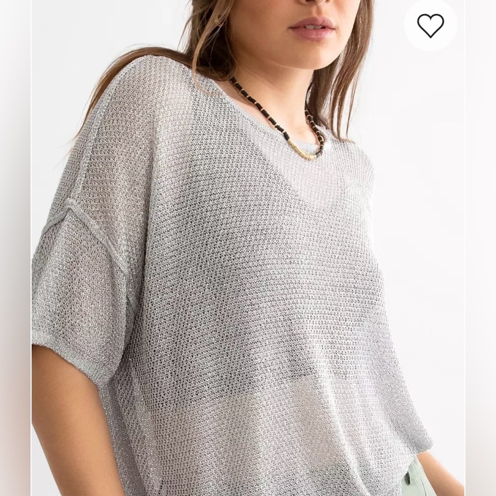 Buckle Gilded Intent Metallic Knit Top Size Medium